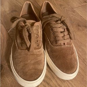 Brown corduroy shoes